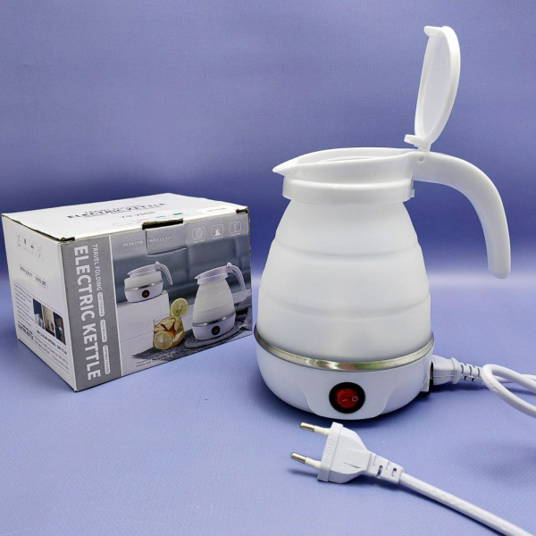 Электрочайник дорожный YS-2008, 600W (складной, силиконовый, 0.6l, 220V) , розовый